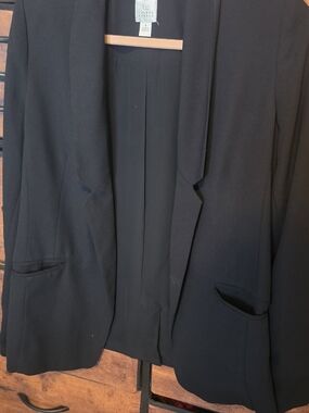 LC Lauren Conrad Black Open-Front Blazer